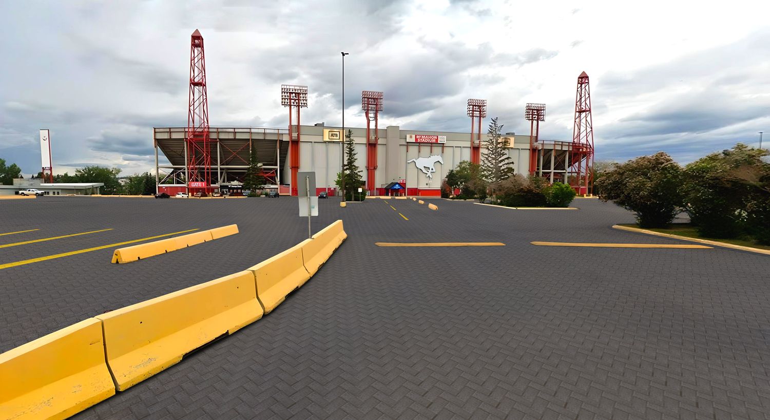 McMahon Stadium parking lot resurfaced in paving stones (simulation)