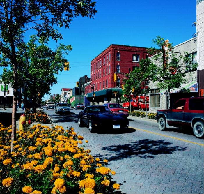 North Bay Main Street paved with interlocking pavers