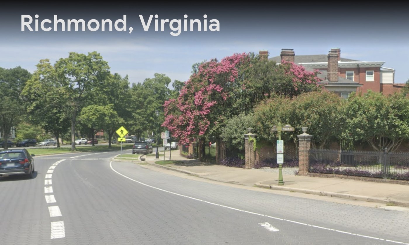 Richmond, Virginia street paved with century-old stone blocks, still in service